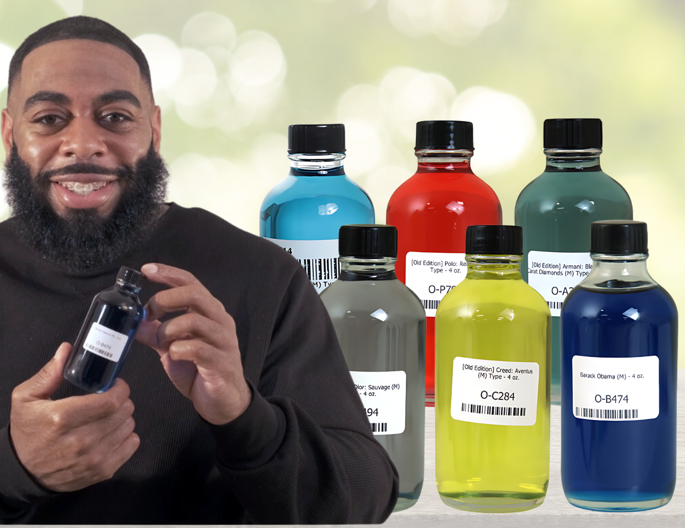 man with perfume oils